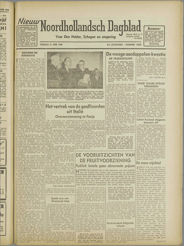 Nieuw Noordhollandsch Dagblad, editie Schagen 1946-06-21