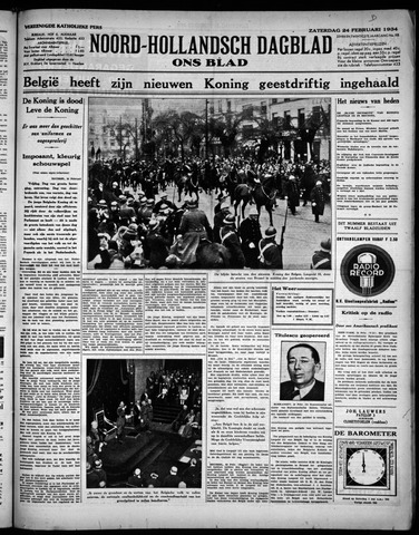 Noord-Hollandsch Dagblad : ons blad 1934-02-24