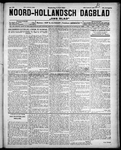 Noord-Hollandsch Dagblad : ons blad 1927-06-09