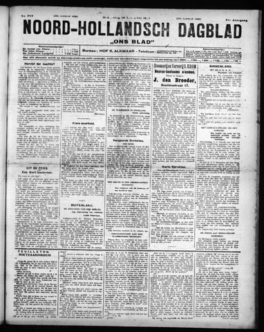 Noord-Hollandsch Dagblad : ons blad 1927-11-10