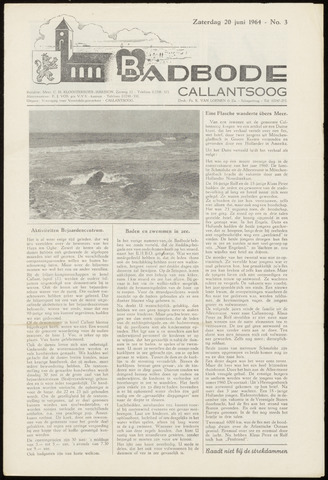 Badbode voor Callantsoog 1964-06-20