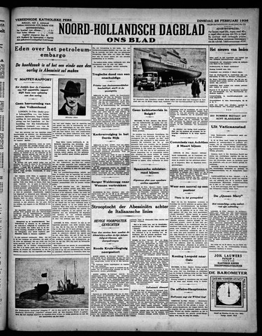 Noord-Hollandsch Dagblad : ons blad 1936-02-25