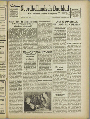 Nieuw Noordhollandsch Dagblad, editie Schagen 1946-06-07