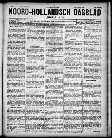 Noord-Hollandsch Dagblad : ons blad 1928-06-12
