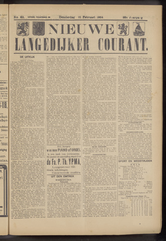 Nieuwe Langedijker Courant 1924-02-21