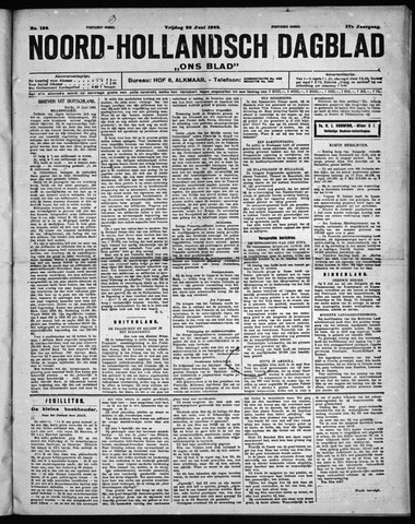 Noord-Hollandsch Dagblad : ons blad 1923-06-22