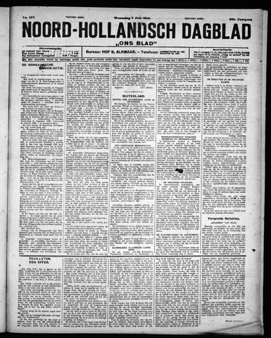 Noord-Hollandsch Dagblad : ons blad 1926-07-07