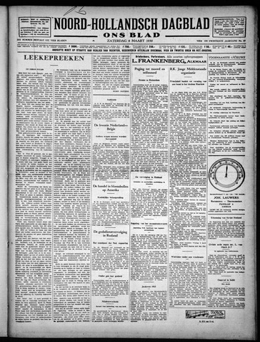 Noord-Hollandsch Dagblad : ons blad 1930-03-08