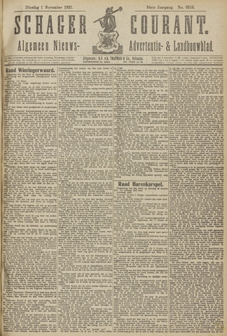 Schager Courant 1921-11-01