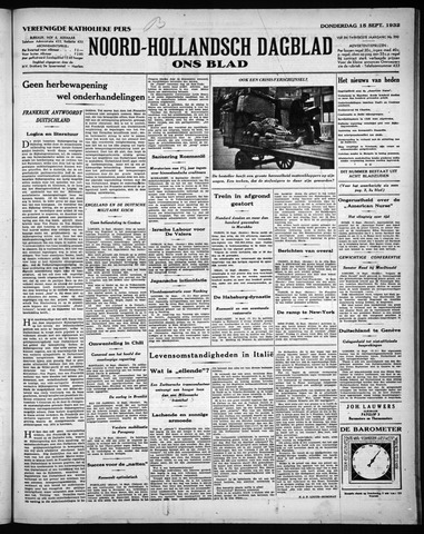 Noord-Hollandsch Dagblad : ons blad 1932-09-15