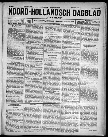 Noord-Hollandsch Dagblad : ons blad 1925-09-07
