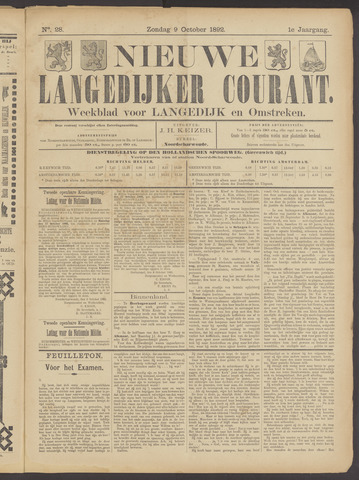 Nieuwe Langedijker Courant 1892-10-09
