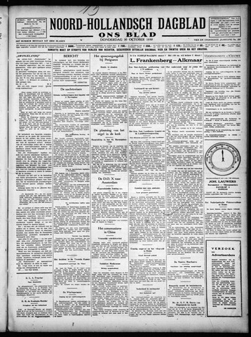 Noord-Hollandsch Dagblad : ons blad 1930-10-30
