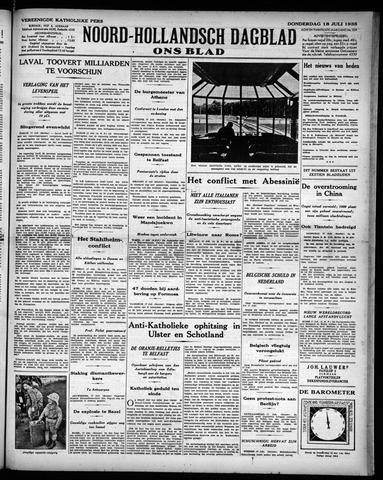 Noord-Hollandsch Dagblad : ons blad 1935-07-18