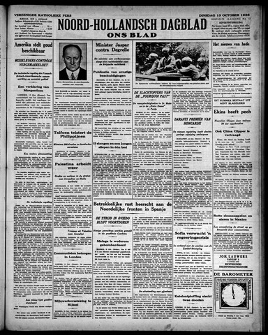 Noord-Hollandsch Dagblad : ons blad 1936-10-13