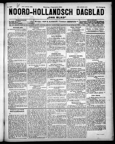 Noord-Hollandsch Dagblad : ons blad 1927-09-05