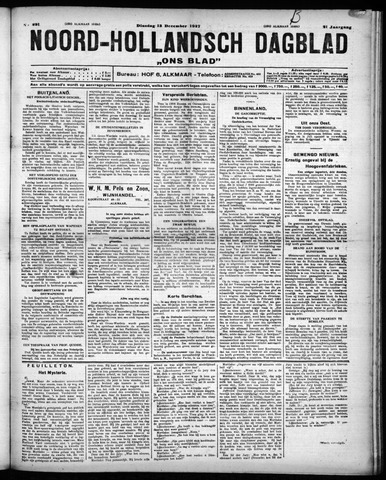Noord-Hollandsch Dagblad : ons blad 1927-12-13