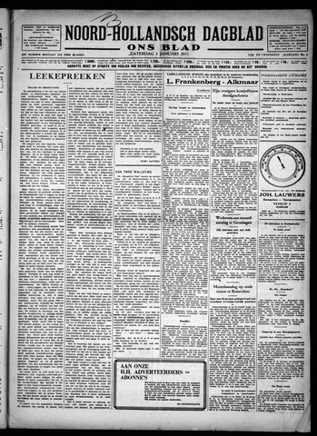 Noord-Hollandsch Dagblad : ons blad 1931-01-03