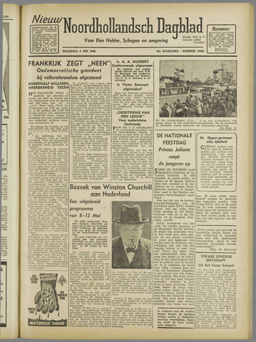 Nieuw Noordhollandsch Dagblad, editie Schagen 1946-05-06
