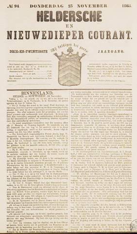 Heldersche en Nieuwedieper Courant 1865-11-23