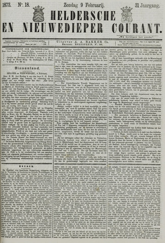 Heldersche en Nieuwedieper Courant 1873-02-09