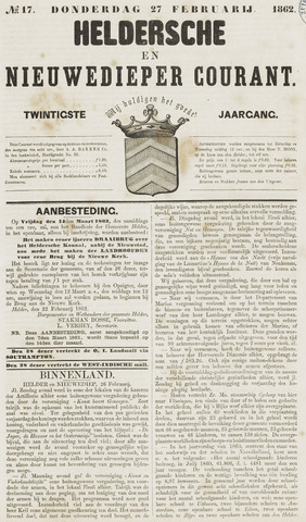 Heldersche en Nieuwedieper Courant 1862-02-27