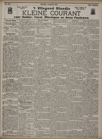 Vliegend blaadje : nieuws- en advertentiebode voor Den Helder 1908-08-01