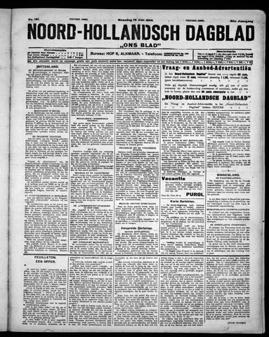 Noord-Hollandsch Dagblad : ons blad 1926-07-12