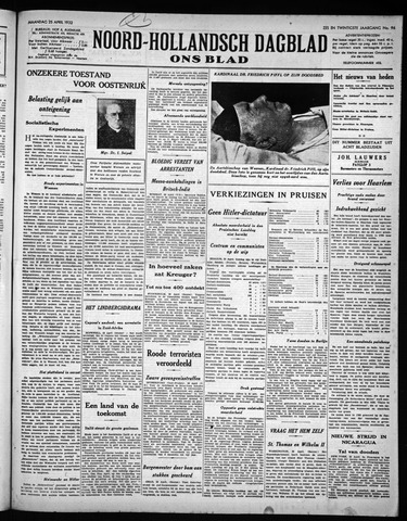 Noord-Hollandsch Dagblad : ons blad 1932-04-25