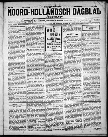 Noord-Hollandsch Dagblad : ons blad 1923-10-20