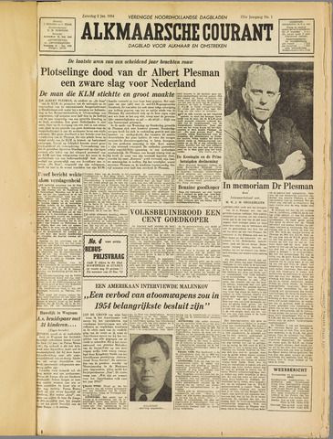Alkmaarsche Courant 1954