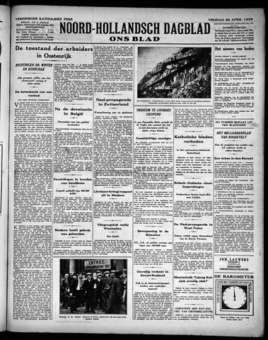 Noord-Hollandsch Dagblad : ons blad 1935-04-26