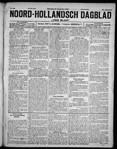Noord-Hollandsch Dagblad : ons blad 1925-09-26