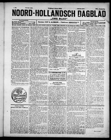 Noord-Hollandsch Dagblad : ons blad 1926-04-09
