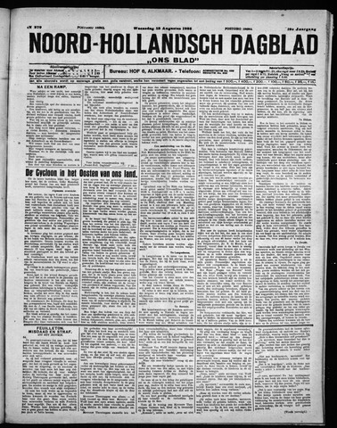 Noord-Hollandsch Dagblad : ons blad 1925-08-12