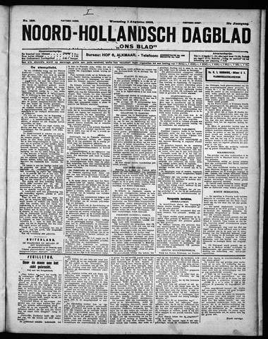 Noord-Hollandsch Dagblad : ons blad 1923-08-01
