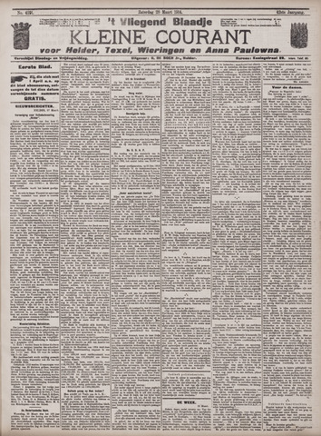 Vliegend blaadje : nieuws- en advertentiebode voor Den Helder 1914-03-28
