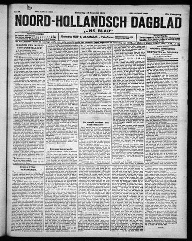 Noord-Hollandsch Dagblad : ons blad 1927-01-15
