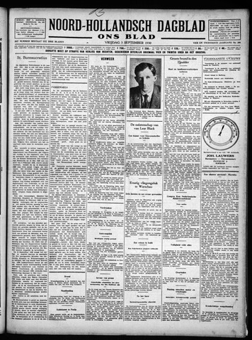 Noord-Hollandsch Dagblad : ons blad 1930-09-05