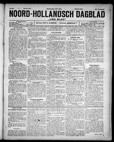 Noord-Hollandsch Dagblad : ons blad 1924-05-01