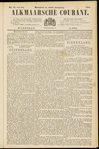 Alkmaarsche Courant 1904-07-13