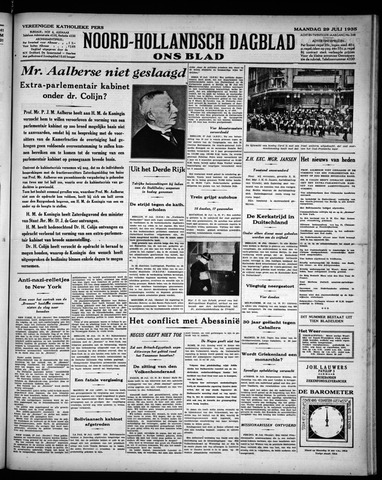 Noord-Hollandsch Dagblad : ons blad 1935-07-29
