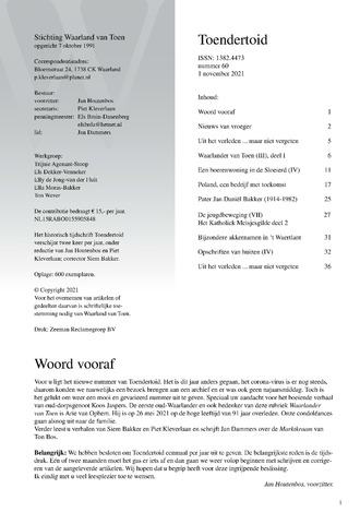 Toendertoid: Stichting Waarland van toen 2021-11-01