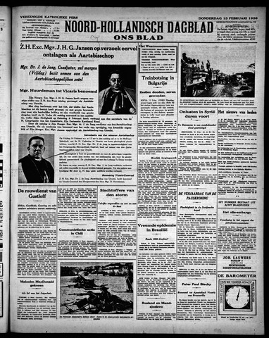 Noord-Hollandsch Dagblad : ons blad 1936-02-13