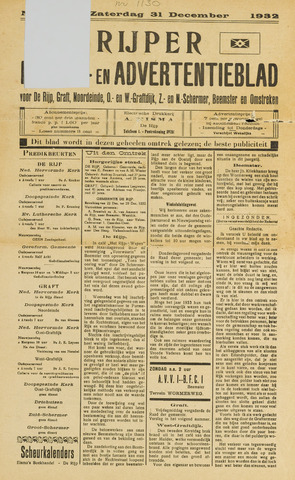 Rijper Nieuws- en Advertentieblad 1932-12-31