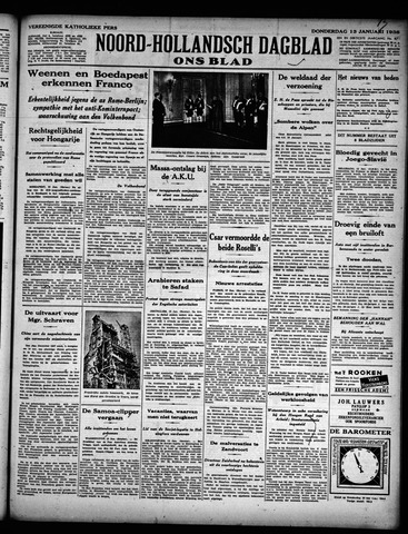 Noord-Hollandsch Dagblad : ons blad 1938-01-13