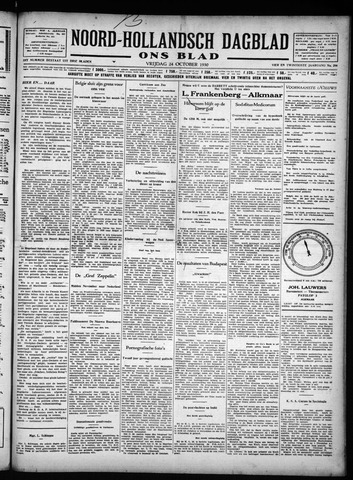 Noord-Hollandsch Dagblad : ons blad 1930-10-24