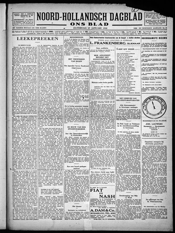 Noord-Hollandsch Dagblad : ons blad 1930-01-25