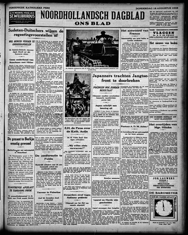 Noord-Hollandsch Dagblad : ons blad 1938-08-18