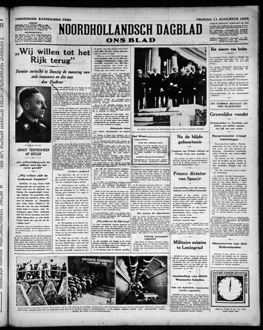 Noord-Hollandsch Dagblad : ons blad 1939-08-11